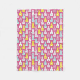 Cute pink Easter bunny rabbit pattern Fleece Blanket