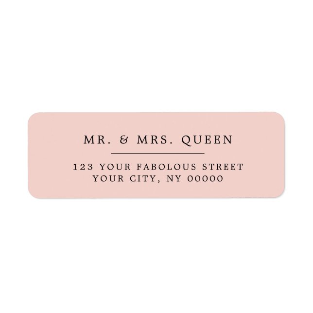 Cute Pink Elegant Classic Simple Return Address (Front)