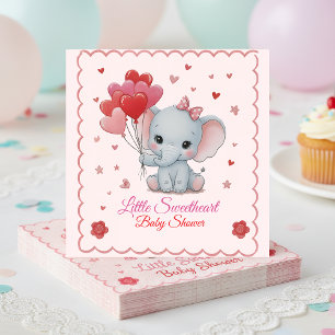 Cute Pink Elephant Baby Shower Welcome Sign  Napkin