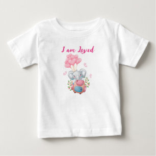 Cute Pink Elephant  Baby T-Shirt