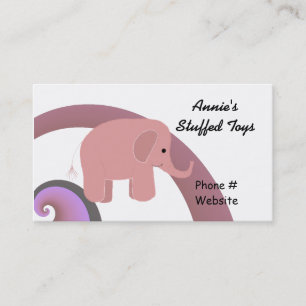 Cute Pink Elephant Business Card