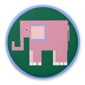 Cute pink elephant ceramic knob