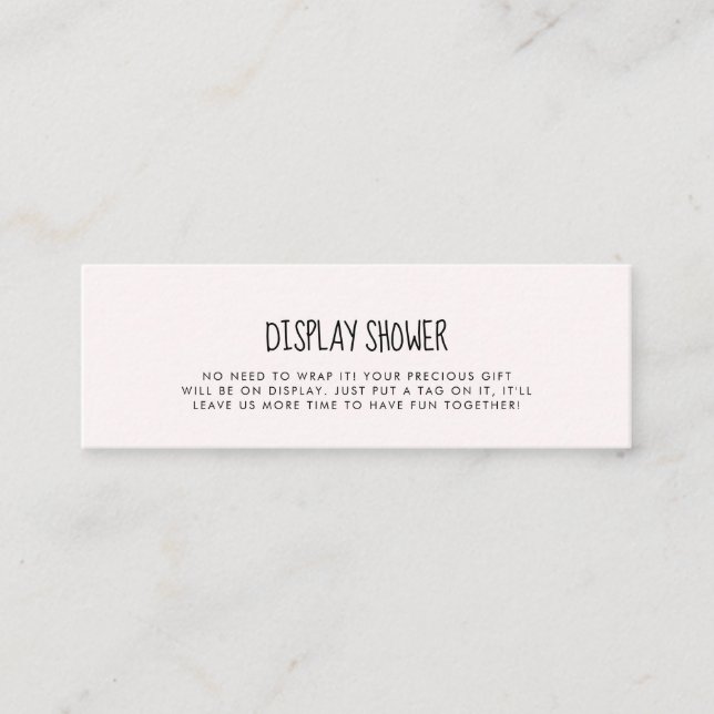 Cute pink elephant Display shower card insert (Front)