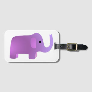 Cute Pink Elephant Luggage Tag