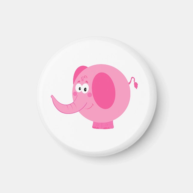 Cute Pink Elephant Magnet (Front)
