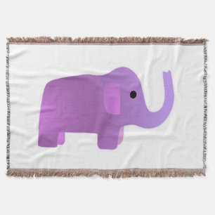 Cute Pink Elephant Throw Blanket