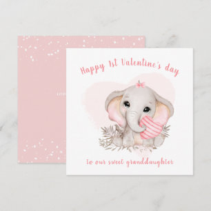Cute Pink Elephant Valentine's day Card