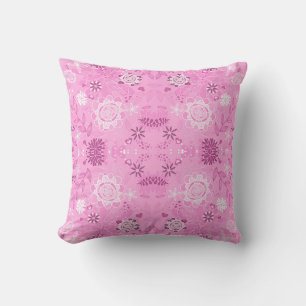 Cute pink exquisite handpainted pattern background cushion