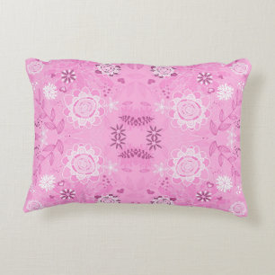 Cute pink exquisite handpainted pattern background decorative cushion