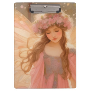Cute Pink Fairy Fantasy Painting Clipboard