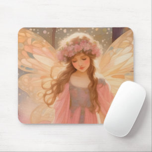 Cute Pink Fairy Fantasy Painting Mouse Mat