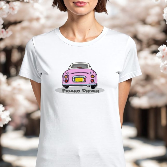 Cute Pink Figaro Driver Car Name Figarations T-Shirt (Add your name to this cute pink figaro driver t-shirt! Perfect to wear whilst driving your cute car)