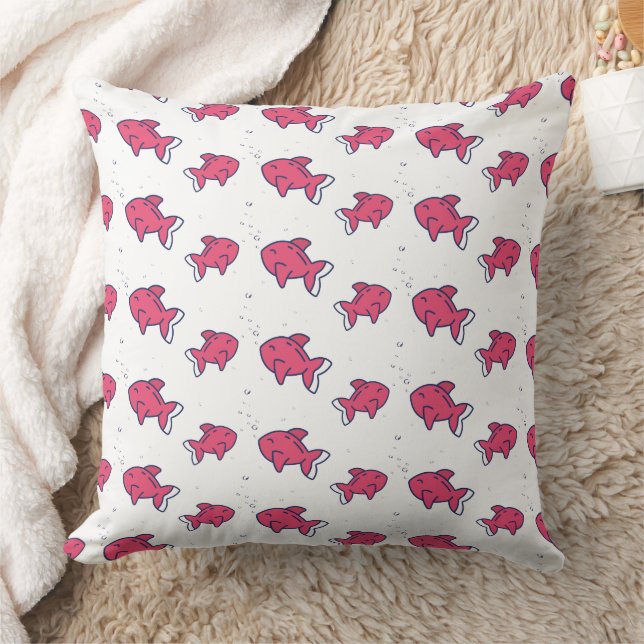 Cute Pink Fish Pattern Cushion (Blanket)
