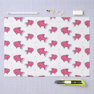 Cute Pink Fish Pattern Tissue Paper
