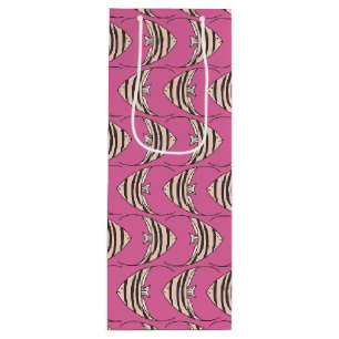 Cute pink fish pattern wine gift bag