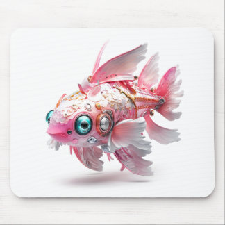 Cute Pink Fish Robot Mouse Mat