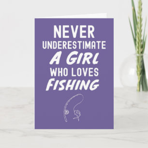 Cute Pink Fishing Cards For Baby Girls Kids