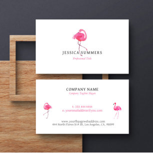 Cute Pink Flaming Personalised Business Card