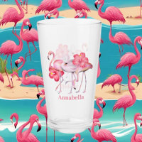 cute pink flamingo add name beach
