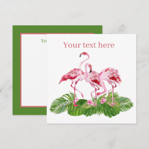 cute pink flamingo add text card