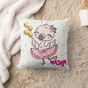 Cute pink  Flamingo Ballerina   Cushion