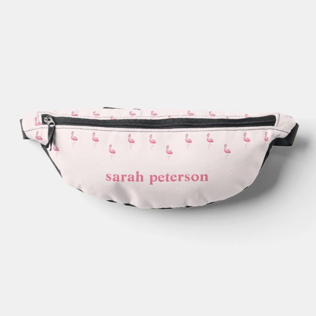 Cute pink flamingo custom name pink bum bags (Lay Down)