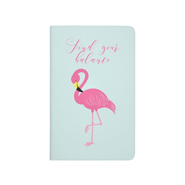 Cute Pink Flamingo "Find Your Balance" Journal (Front)