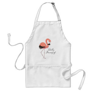 Cute Pink Flamingo Funny Script Totally Flamazing Standard Apron