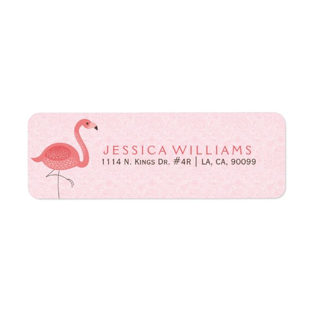 Cute Pink Flamingo Illustration On Pink (Front)