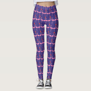 Cute Pink Flamingo Like Heart Pastel Leggings