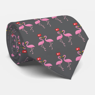 Cute Pink Flamingo Like Heart Tie