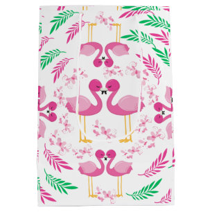 Cute Pink Flamingo Medium Gift Bag