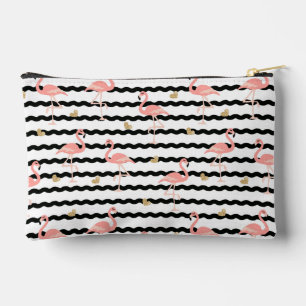 Cute Pink Flamingo Seamless Pattern Accessory Pouch