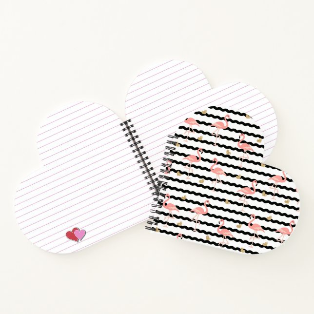 Cute Pink Flamingo Seamless Pattern Notebook (Inside)