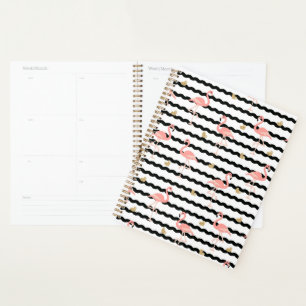 Cute Pink Flamingo Seamless Pattern Planner