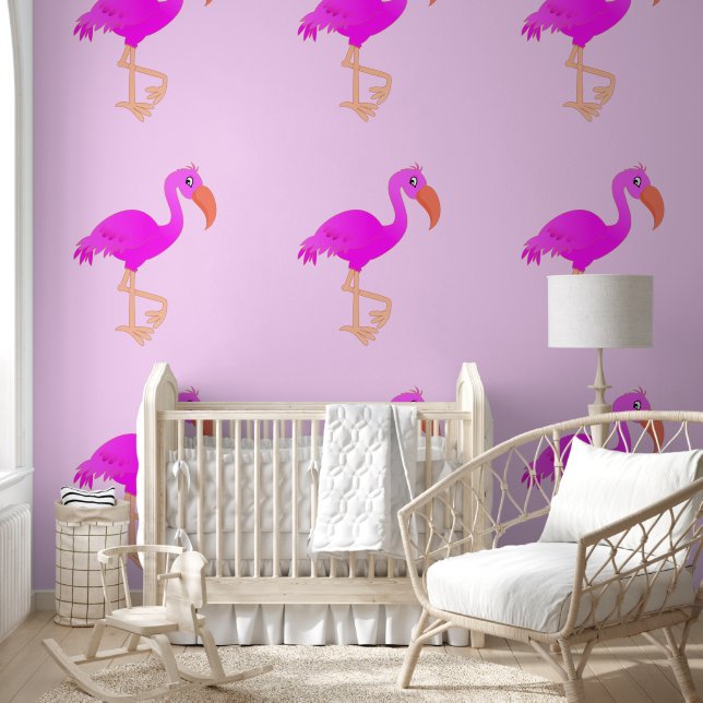 Cute Pink Flamingo Wallpaper (Kids)