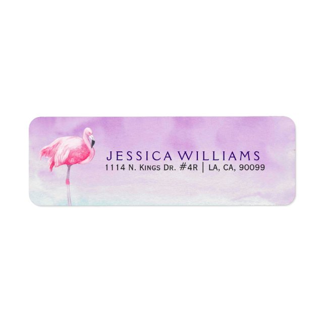 Cute Pink Flamingo Watercolors Illustration (Front)