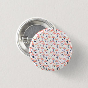 Cute pink flamingos 3 cm round badge