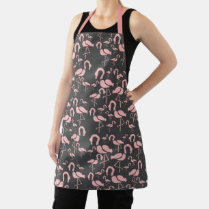 Cute pink flamingos arty apron
