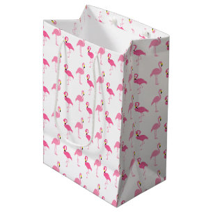 Cute Pink Flamingos Medium Gift Bag