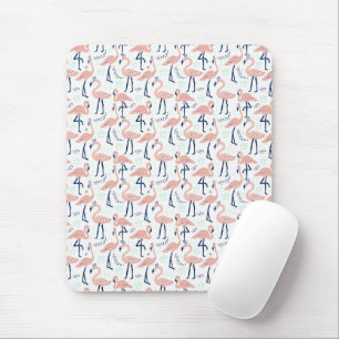 Cute pink flamingos mouse mat