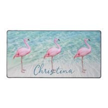 Cute Pink Flamingos Tropical Beach Customisable