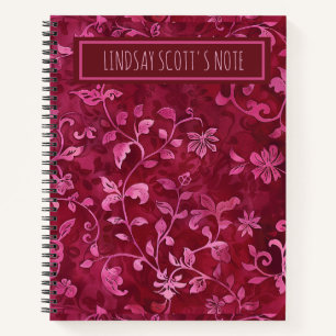 Cute Pink Floral Custom Name To Do List Journal