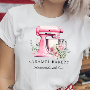 Cute Pink Floral Mixer Bakery Tri-Blend Shirt