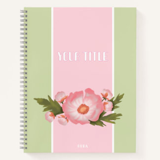 Cute pink floral Notebook for school girls