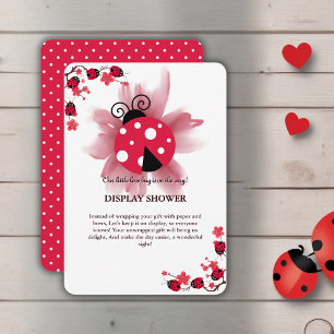 Cute Pink Floral Our Little Love Bug Baby Shower Enclosure Card