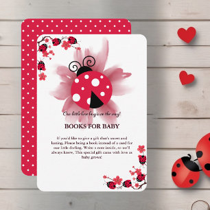 Cute Pink Floral Our Little Love Bug Baby Shower Enclosure Card