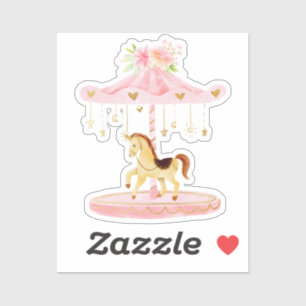 Cute Pink Floral Pony Carousel