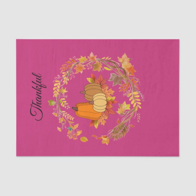 Cute Pink Floral TankfulTissue Paper (Front)