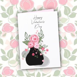 Cute Pink Floral Valentine's Day Card